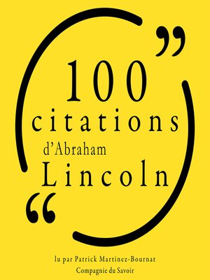 cover image of 100 citations d'Abraham Lincoln